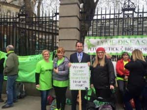 [caption id="attachment_223545" align="alignnone" width="300"] Deputy Frank O'Rourke and Susan O'Brien with other Lyme Disease campaigners outside Leinster House[/caption]
