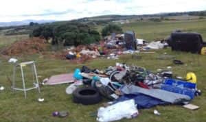 Some of the dumped goods included a large leather couch, a bicycle, old paint cans, tyres, a walking aid and a number of electrical items.