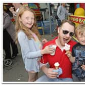 [caption id="attachment_170884" align="alignnone" width="800"] Who's De Daddy! Ice cream feeding time for Daddy Darragh O'Neill as Keepers Robyn and Stephen shovel it into him at the Kildare Town Derby Festival Parade last Sunday.[/caption]