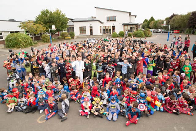 It was launched this week by Concern, Ireland’s largest international aid agency at Scoil na Mainistreach in Celbridge, Co. Kildare, where 600 pupils were allowed leave their uniforms at home and arrive dressed up as their favourite caped crusader.