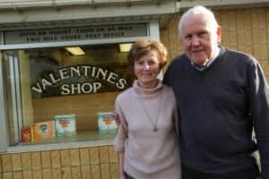 For over 50 years Jim has run the Post Office, and before that, his later mother Kathleen was post-mistress from 1938-1977. When Jim married a ‘foreigner’ from West Cork, he and his young bride, Abina lived at the premises that always hosted the Post Office, albeit in the comfort of a new bungalow. Here they raised their daughter Jennifer and three sons John, Trevor and Alan, and all the while the Post Office remained opened from 7.30am on weekdays till evening time and opened for a half day on Saturdays.