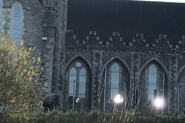 Locals could see powerful spot lights in the grounds of the Cathedral where filming was taking place inside and outside.
