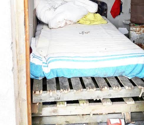 The bedclothes look damp.