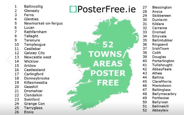 52 towns to go poster free this local election
