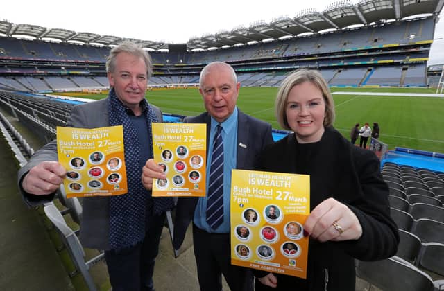 Paul Williams is pictured withHubert McHugh and Valerie Cogan.