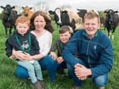 John and Olivia MacNamara, pictured with two of their children Conor and Padraic  at the farm walk they hosted for Teagasc