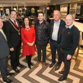 Manager Clement Gleeson pictured with Mayor Peter Chap Cleere, Laura La Brooy, Cllr Andrew McGuinness, Martin Cornally and Cllr David Fitzgerald