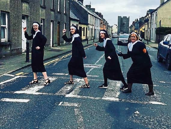 Nuns on the run: The Holy Shows’ Evelyn O’Dea, Yvonne O’Callaghan, Eibhlin O’Dea and Susan O'Brien do their best Beatles impression
