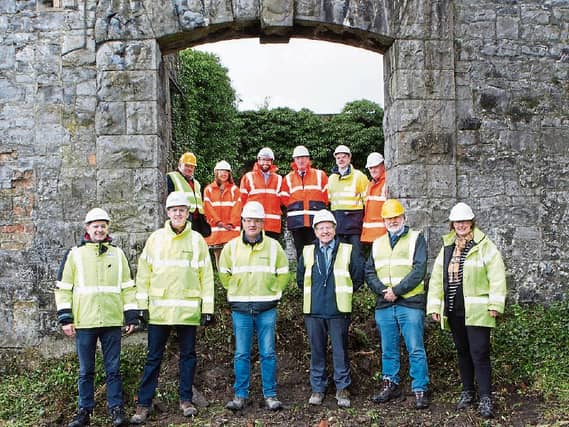 Members of Limerick Civic Trust pictured with contractors from Ervia, Murphy International and Gas Networks Ireland at the site this week picture: Liam Burke