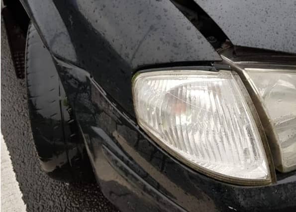The @GardaTraffic account tweeted the picture of the car, which had "excessively worn front tyres"