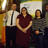 75th Macra County Dinner Dance Launch - (L-R): Ryan Leneghan (Bridge House Hotel, Tullamore), Martina Mealiffe (County Chairperson), Deirdre Colgan (County Secretary) and Steven Kelly