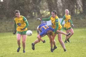 Action from Donegal v Tipperary at a wintry Convoy Picture: Geraldine Diver
