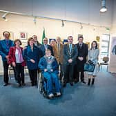 Family members of Con Collins, Michael Colivet and Dr Richard Hayes with Mayor James Collins at County Library commemoration Picture: Keith Wiseman