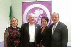 Sinn Féin candidates Cllr Caroline Dwane Stanley, John Gormley, Portlaoise Municipal District,  Lorna Holohan Garry, Borris-in-Ossory Mountmellick Municipal District  with Laois TD Brian Stanley