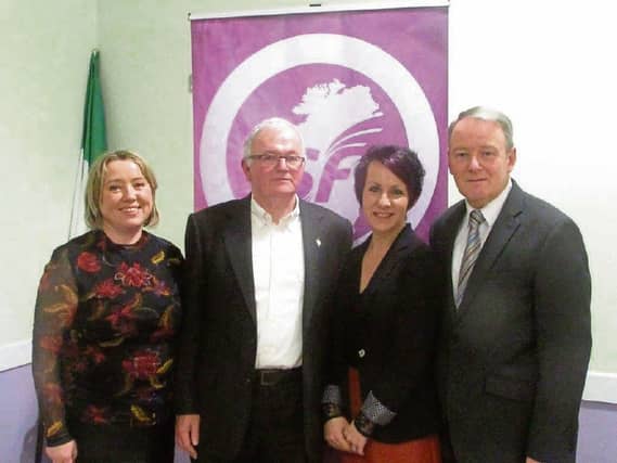 Sinn Féin candidates Cllr Caroline Dwane Stanley, John Gormley, Portlaoise Municipal District, Lorna Holohan Garry, Borris-in-Ossory Mountmellick Municipal District with Laois TD Brian Stanley