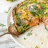 Salmon and pea frittatia - just a little something Gingergirl whipped up from items in the cupboard