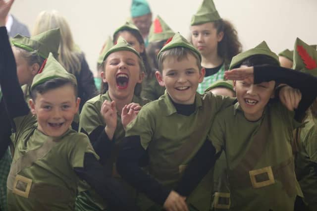 Some of the younger cast members having a ball during last year's panto in the Abbey Centre