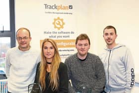 Mark Cochrane of Trackplan photographed with Paloma Silva, Kevin O’Farrell and Emmet Delaney