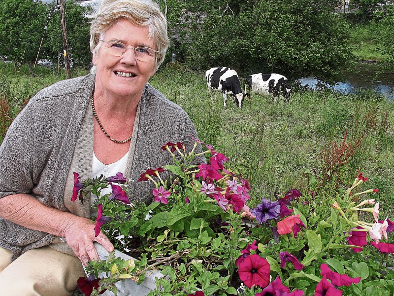 Phyl Boyce in her garden