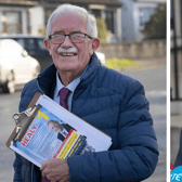 Independent TD Seamus Healy and Tánaiste Simon Harris