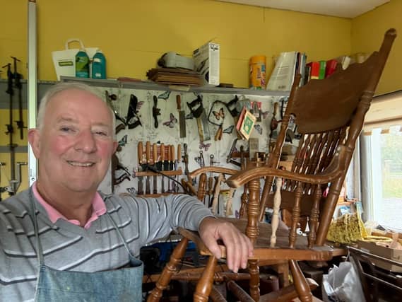 Tom Roche is his workshop in Rhode