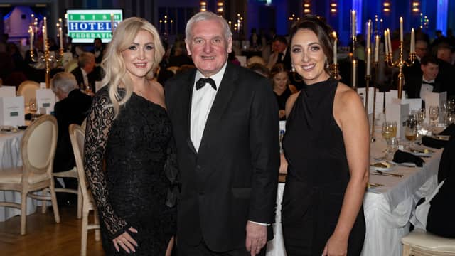 Carolynne Murray, newly elected Chair of the Donegal Branch of the Irish Hotels Federation with former Taoiseach Bertie Ahern and outgoing Chair Aisling Arnold