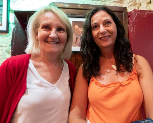 Pictured at “Troubadours” a Photography Exhibition by Thomas Brett at Ryan’s Bar, Friary Street, Kilkenny were: May Hutt (left) and Carmel Brett.