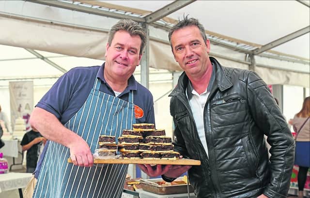 Celebrity chef Kevin Dundon (right) pictured with Robert Doyle at the 2017 Taste of the Lakelands Festival in Lanesboro.