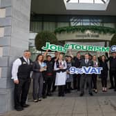 Employees at the Newpark Hotel, Kilkenny: Niall Dunne Operations Manager with from left Ciara O'Neill, Pat Hayes, Nicole Walsh, Walsh, Daniel McDaid, Jennie Deegan and Ann-Marie Feehan