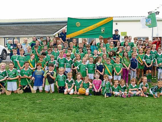 Backing the boys in green: Youngsters were out in force at Ahane GAA club ahead of the big match on Sunday. The club to feature on RTE's Up for the Match this Saturday night Picture: Michael Cowhey
