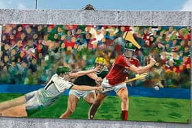 The mural in Davy’s Bar, Effin was painted by award-winning artist Gerry Davis