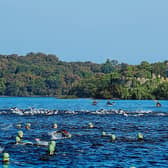 Competitors in action in the swimming section of last year's Lough Key Sprint Triathlon