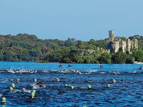 Competitors in action in the swimming section of last year's Lough Key Sprint Triathlon