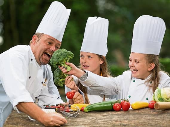 Eat your greens! Sarah Howell and Jane Keating with Tom Flavin, executive chef, Strand Hotel, who will be doing a demo at Cappamore Show | Picture: Alan Place