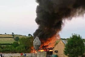 The inferno blazing at the  farm at  Raheen, Ballyneety