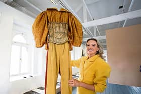Mungret woman Aoife McNamara with a piece from her graduate collection, which is called Anáil. She is also wearing one of her own designs – a three-piece suit