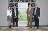 L-R: Norma Rohan, Director Embrace Farm, Seamus Bannon, ABP Food Group with Robert Leonard, Dept. of Agri & Food and Damien O’Reilly, RTE Countrywide programme. Photos by Roger Jones.