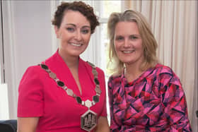 Incoming President Marion Acreman on left with the outgoing President Deirdre Shine