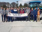 Students from St Brendans Community School in Birr who completed a course in Safe Tractor Driving skills in FRS Roscrea with their teacher, and FRS trainer Tom Duffy. Byrne Machinery, Roscrea, sponsor