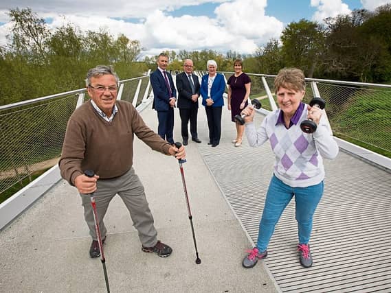 Jim Hartigan and Peg Grimes at the launch of Move For Life at UL Picture: Sean Curtin True Media