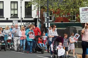 The march against Irish Cement’s plans for Mungret gets under way in the city  Picture: Brendan Gleeson