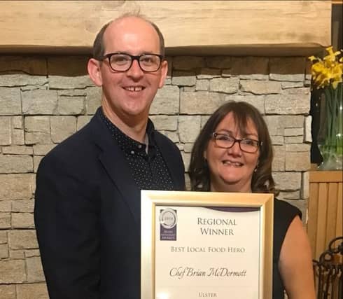 Brian McDermott and his wife Brenda at the Ulster Local Food Hero awards in Belfast