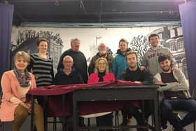 Trish O'Brien, Linda Tobin, front; Liam Carey, back; Anthony Flynn, front; Priscilla Whelan, back; Michael O' Donoghue (Director) front; Eoghan Ryan, back; Olivia Dunne, front; Cormac Maher, back