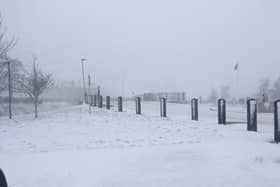 The Mall in Longford town is covered in snow this afternoon