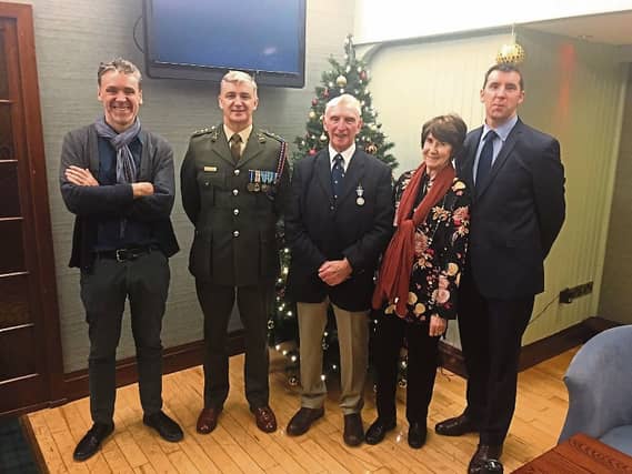 The Carey family at the ceremony: Declan, Col Paul Carey, Noel, Angela and Ronan