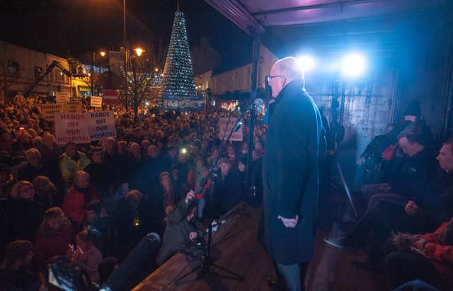 Charlie Flanagan at the Light for Lives Rally in Portlaoise. Pic: Denis Byrne