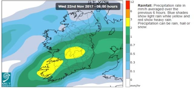 Heavy rain has done damage in Laois.