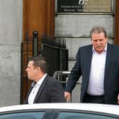 Steve Collins with his son Steve Jnr leaving Limerick Coroners Court Picture: Adrian Butler