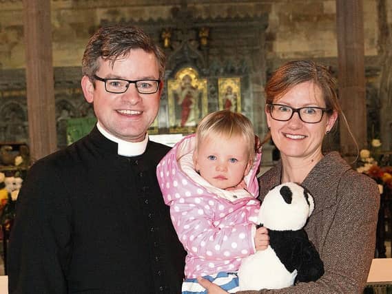 The Reverend Canon, Niall James Sloane, Dean of Limerick and Ardfert, with his wife Karen and daughter Evelyn Picture: Dave Gaynor