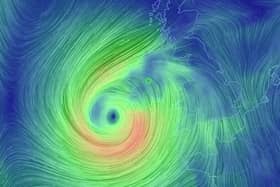 Storm Ophelia as of 12.30pm today. Image via earth.nullschool.net